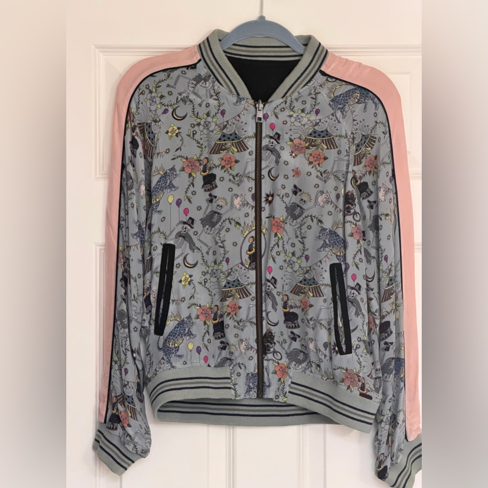 Zadig & Voltaire Womens Billy Circus Print Reversible Bomber Varsity Jacket S